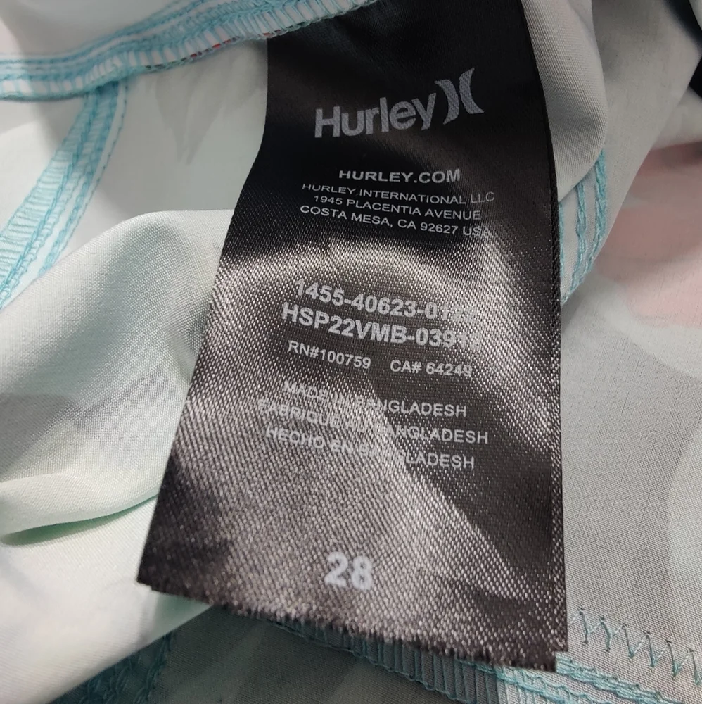 Hurley Hibiscus Floral‎ Stretch Board Shorts Swim Trunks Mens size 28 NEW